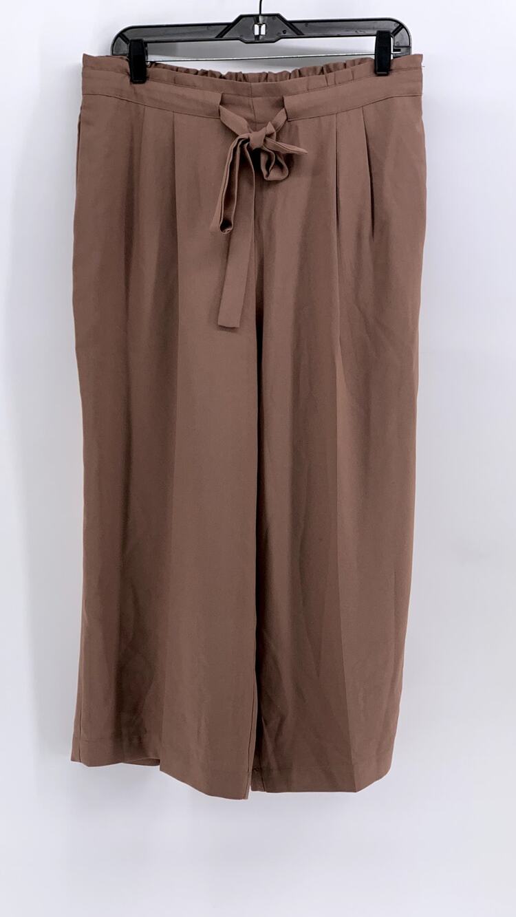 DR2 By Daniel Rainn Women's Brown Relaxed Fit Wide Leg Cropped Pant SZ L